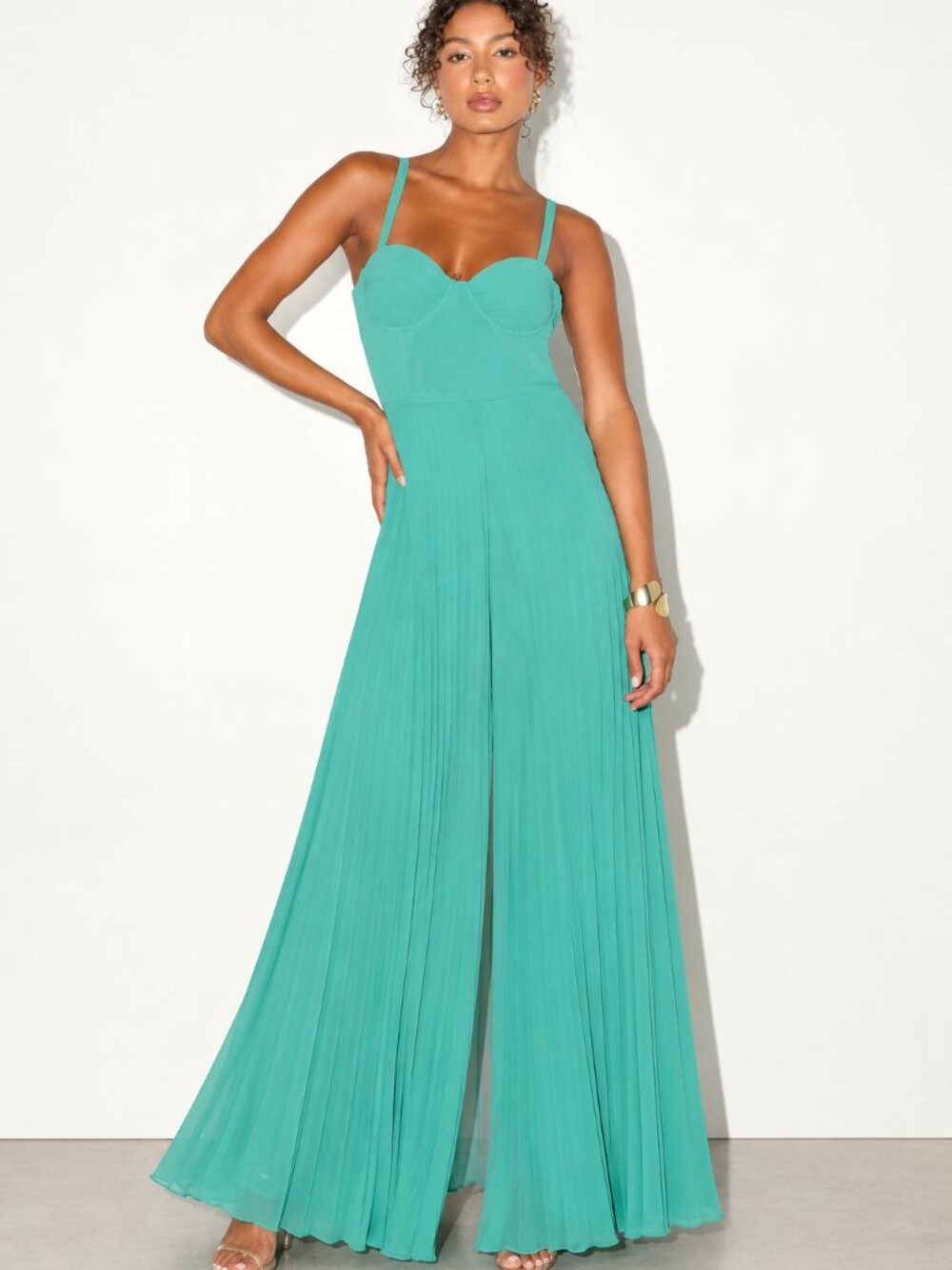 LULU's Sexy Chic Sophisticated Wedding Elegant Bustier Resort Vacation Jumpsuit